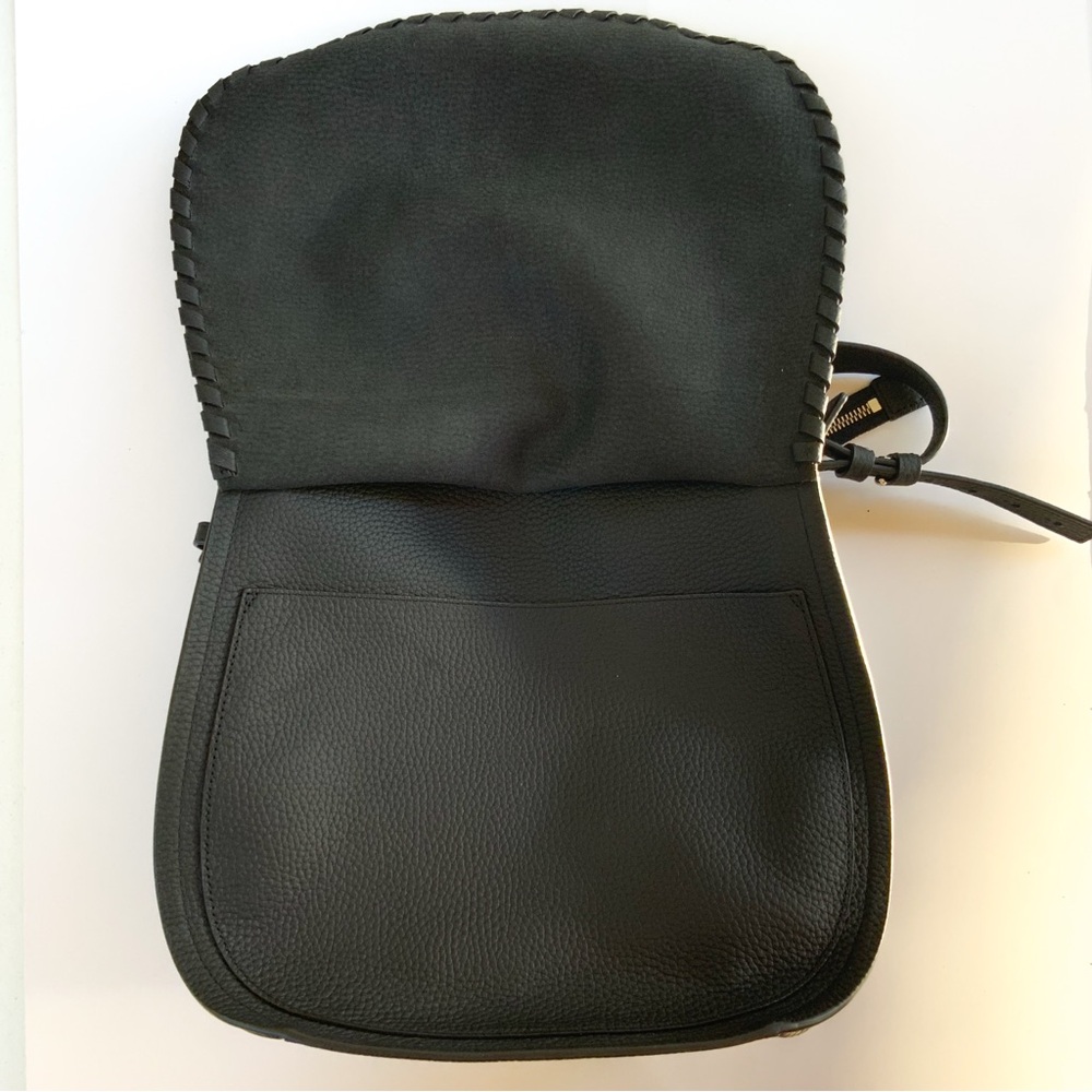 Allsaints Black Leather Crossbody Hobo Bag - Picture 6 of 11